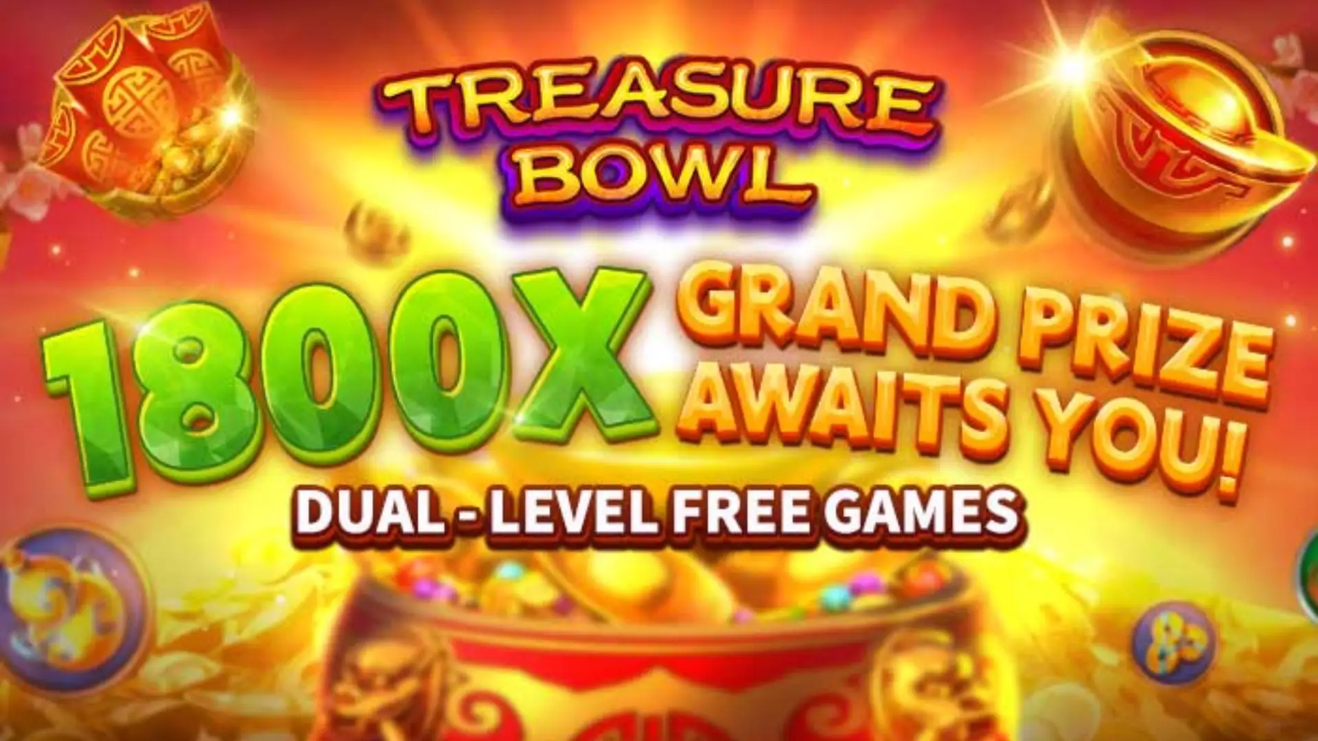 Multiplicadores Treasure Bowl fb18 - 7777x Máximo com Tigela Dourada